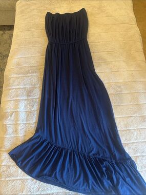 Lilly Pulitzer Navy Blue Strapless Maxi Dress